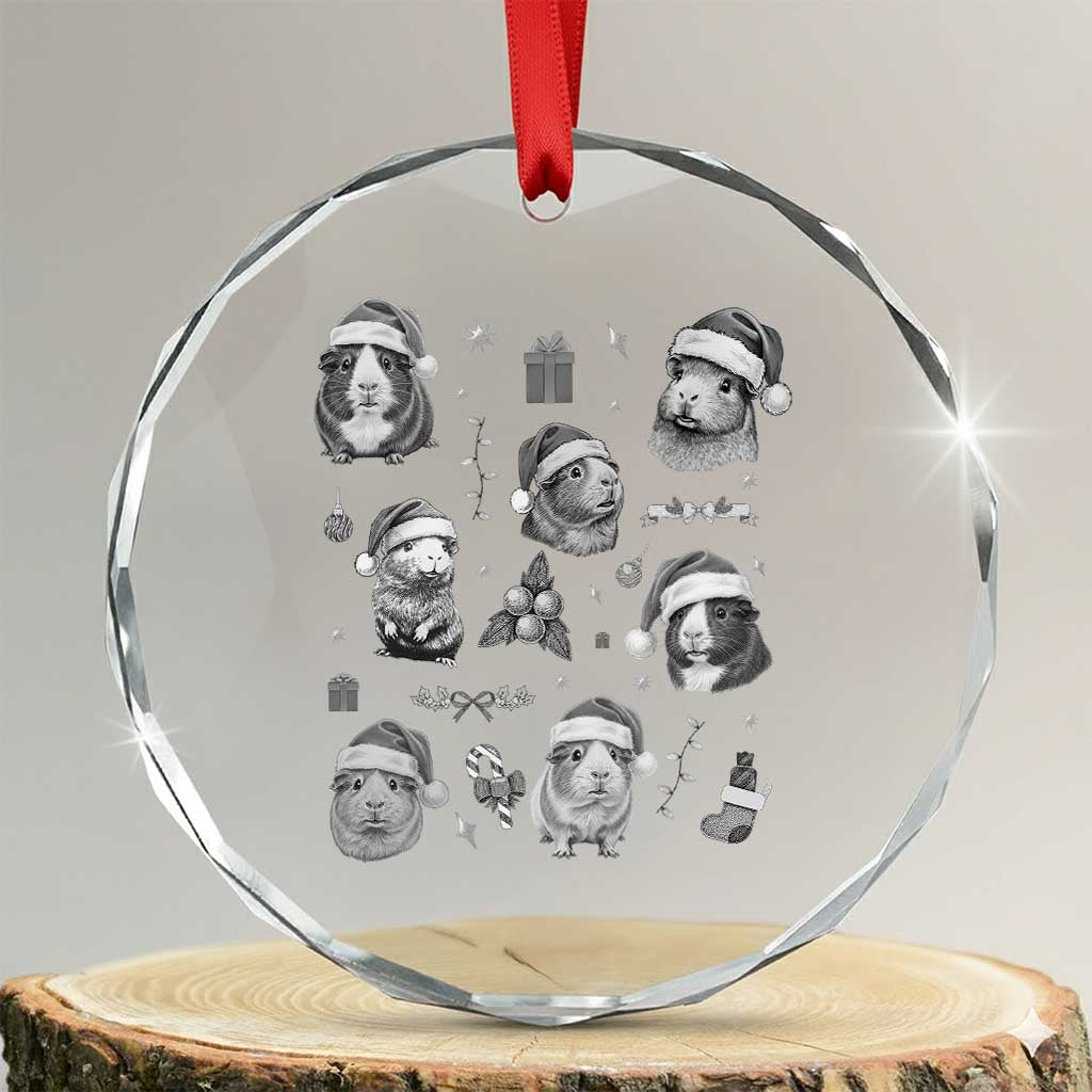 Christmas Guinea Pigs Crystal Glass Ornament Funny Cavy Lover Holiday Gift - Wonder Print Shop