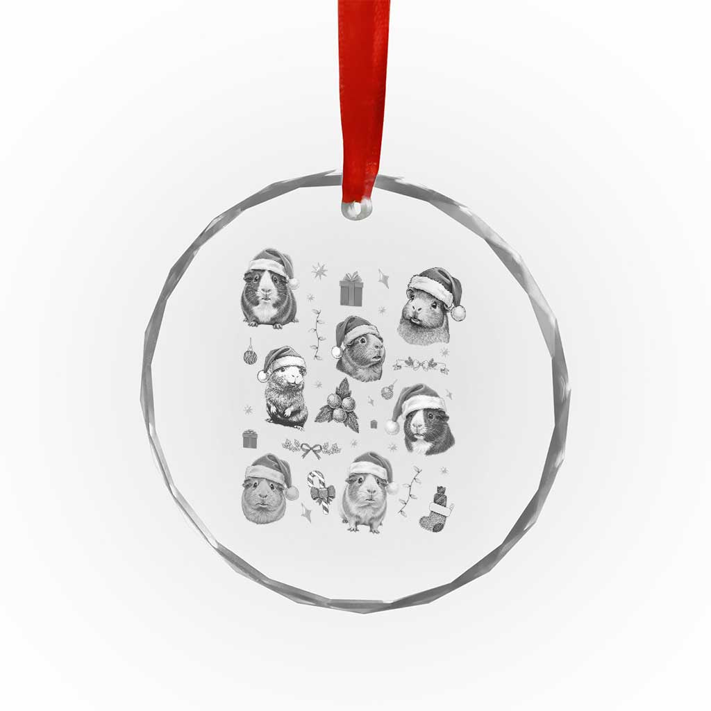Christmas Guinea Pigs Crystal Glass Ornament Funny Cavy Lover Holiday Gift - Wonder Print Shop