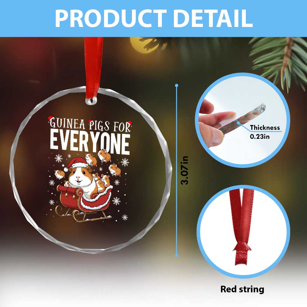 Christmas Guinea Pigs For Everyone Crystal Glass Ornament Funny Cavy Lover Gift - Wonder Print Shop