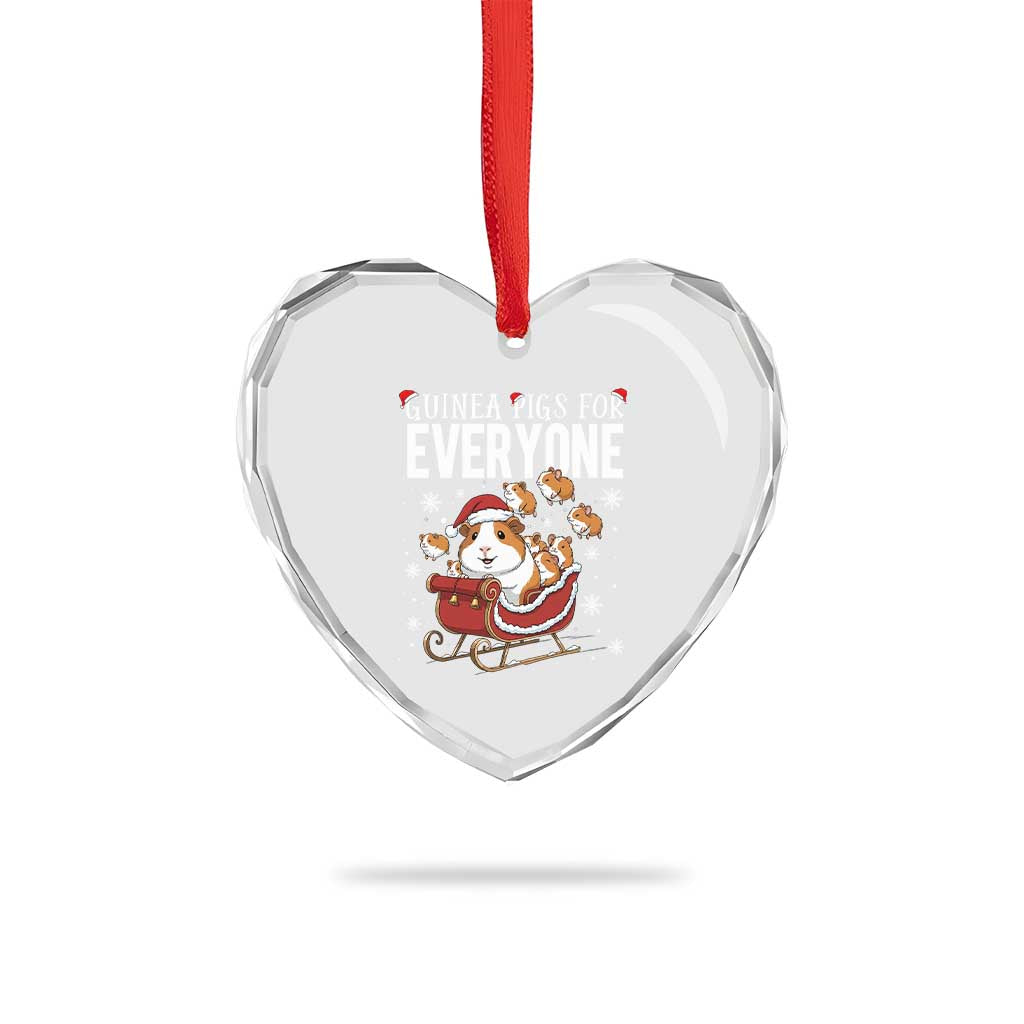Christmas Guinea Pigs For Everyone Heart Crystal Glass Ornament Funny Cavy Lover Gift - Wonder Print Shop