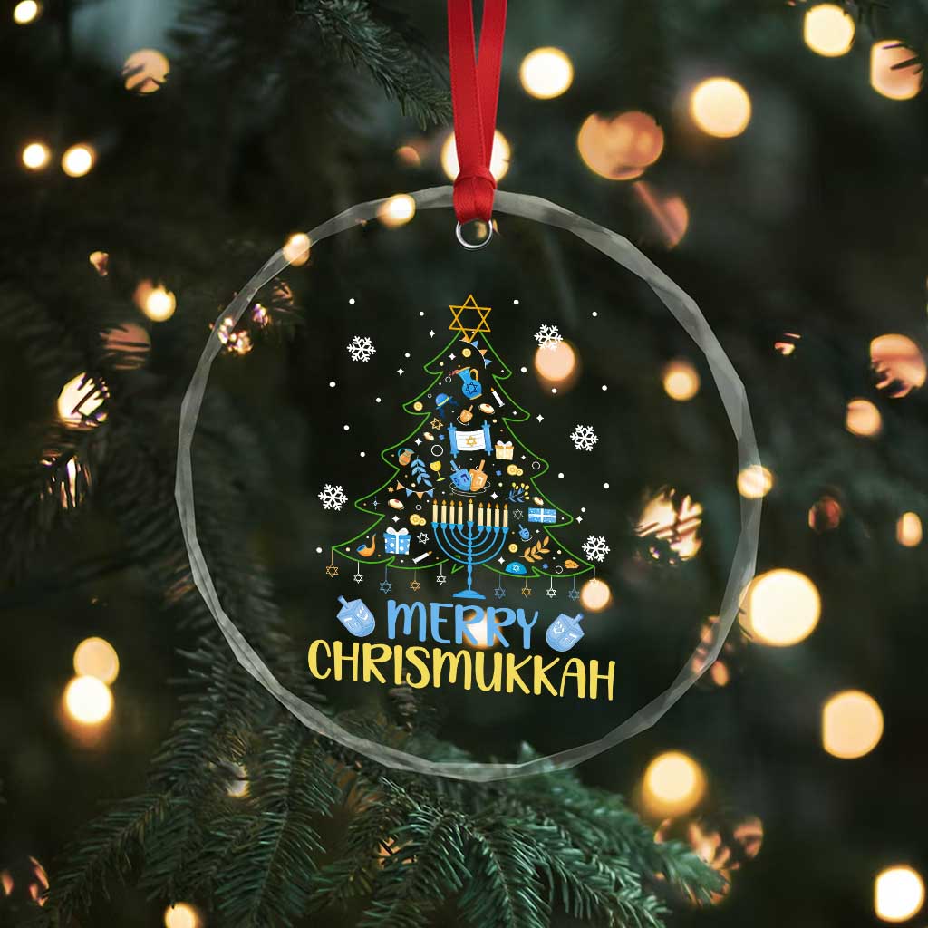 Christmas Hanukkah Crystal Glass Ornament Merry Christmukkah Jewish Christmas Tree Chanukah TS02