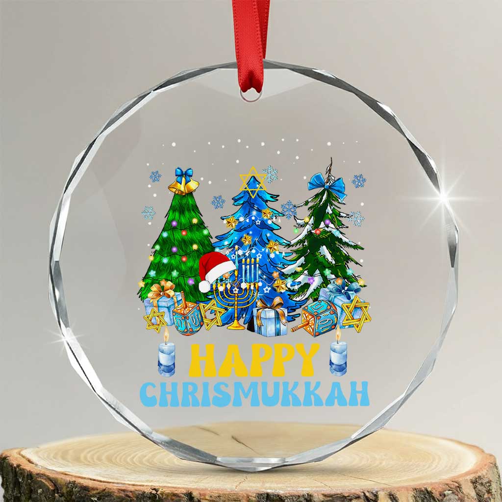 Christmas Hanukkah Crystal Glass Ornament Merry Christmukkah Jewish Christmas Trees Chanukah TS02