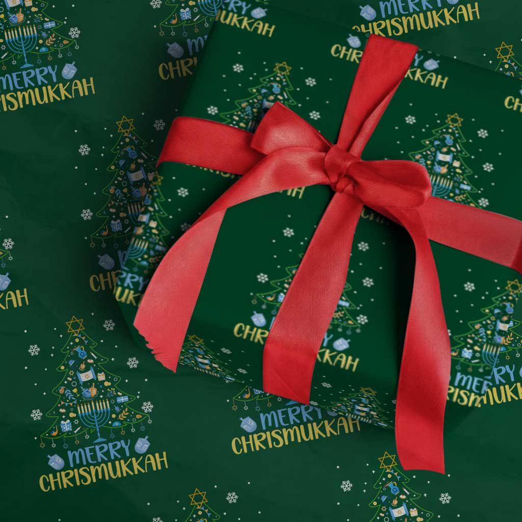 Christmas Hanukkah Wrapping Paper Roll Merry Christmukkah Jewish Christmas Tree Chanukah