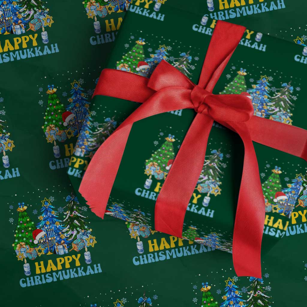 Christmas Hanukkah Wrapping Paper Roll Merry Christmukkah Jewish Christmas Trees Chanukah