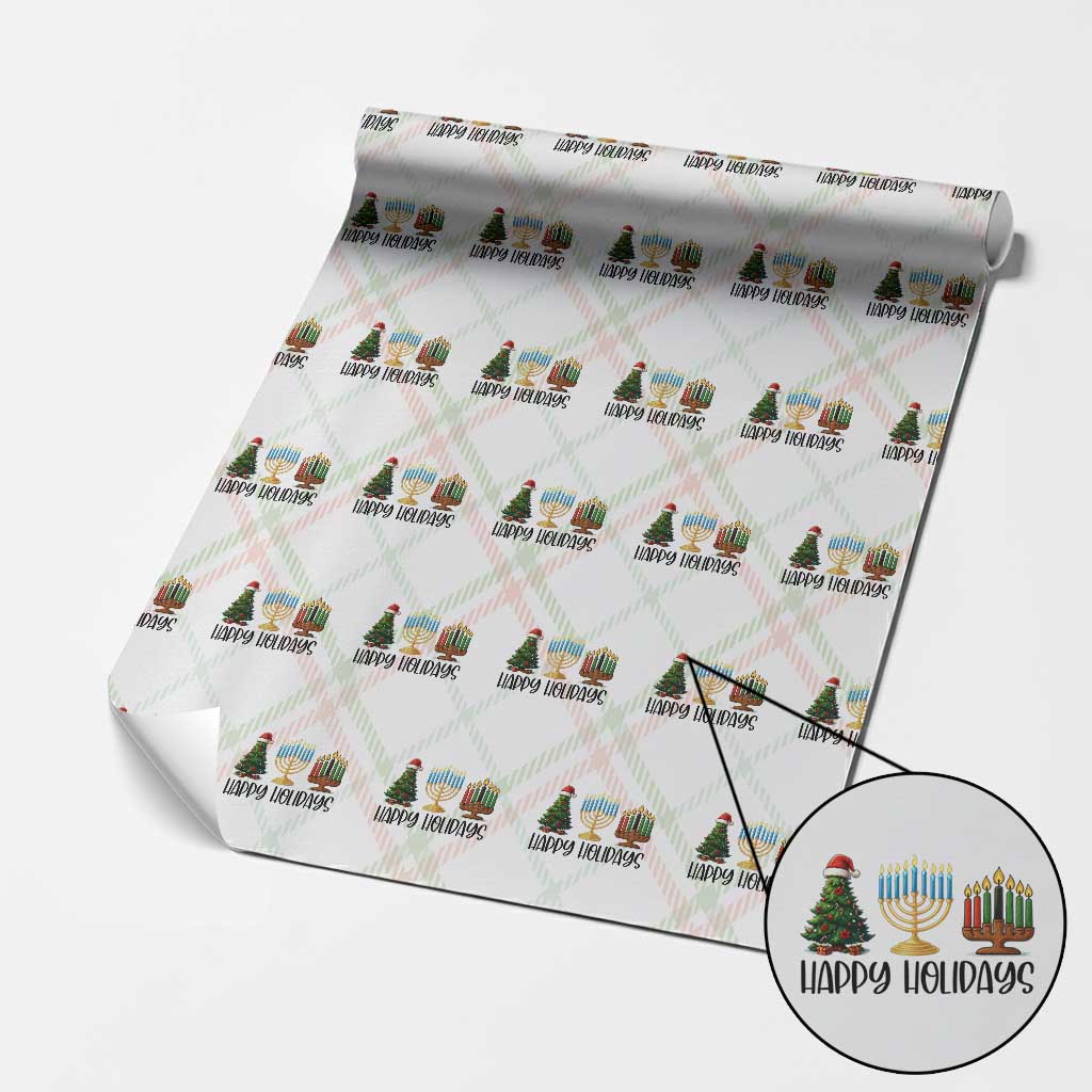 Christmas Hanukkah Kwanzaa Celebration Gift Wrapping Paper Roll Happy Holidays - Wonder Print Shop