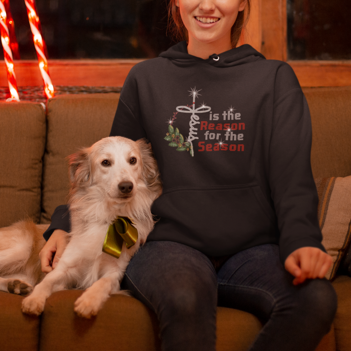 Jesus Is The Reason For The Season Bling Christmas Hoodie - Wonder Print Shop