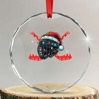 Christmas Ice Hockey Helmet Santa Crystal Glass Ornament Funny Xmas Gift - Wonder Print Shop