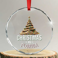 Christmas In Florida Crystal Glass Ornament Sand Xmas Tree Lights Family Vacation TS02