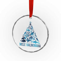 Christmas In Hawaii Crystal Glass Ornament Mele Kalikimala Sea Animals Xmas Tree - Wonder Print Shop