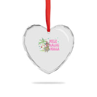 Christmas In Hawaii Heart Crystal Glass Ornament Mele Kalikimaka Hula Girls Palm Tree - Wonder Print Shop
