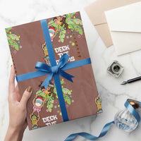 Christmas In Hawaii Wrapping Paper Roll Deck The Palms Santa Hula Girl Tiki - Wonder Print Shop