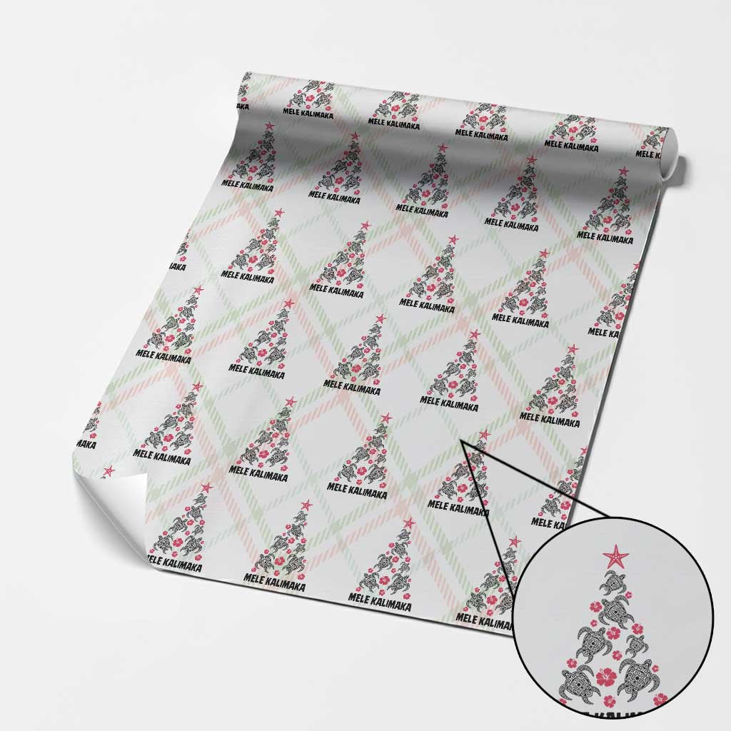 Christmas In Hawaii Wrapping Paper Roll Mele Kalikimaka Kakau Tattoo Turtle Christmas Tree - Wonder Print Shop