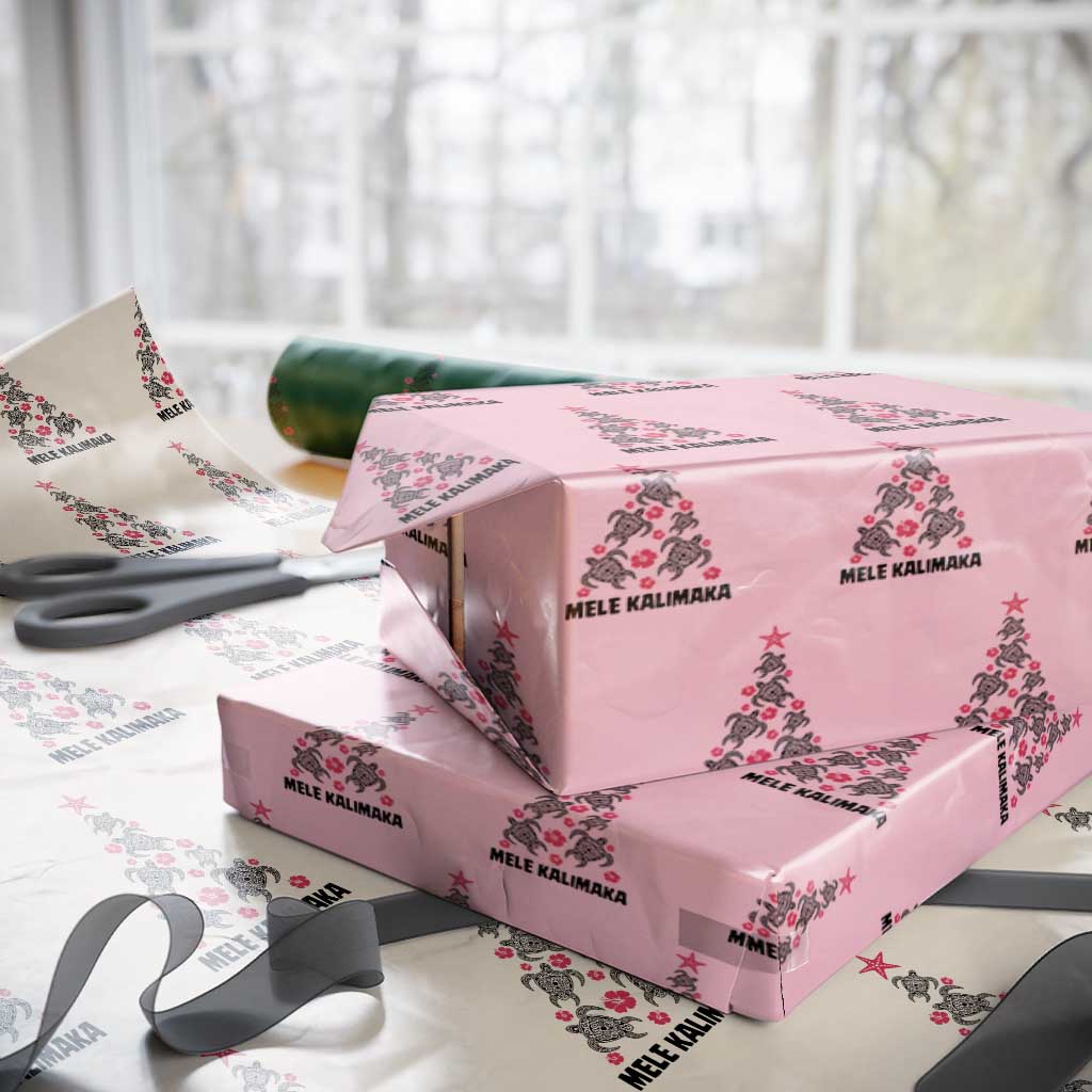 Christmas In Hawaii Wrapping Paper Roll Mele Kalikimaka Kakau Tattoo Turtle Christmas Tree - Wonder Print Shop