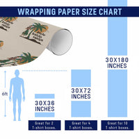 Christmas In Hawaii Wrapping Paper Roll Mele Kalikimaka Retro Hula Girls Santa Hat Xmas - Wonder Print Shop