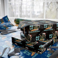 Christmas In Hawaii Wrapping Paper Roll Mele Kalikimaka Santa Tiki Surfing Kakau Tattoo - Wonder Print Shop