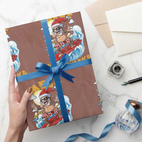 Christmas In Hawaii Wrapping Paper Roll Mele Kalikimaka Surfing Santa Kakau Tattoo - Wonder Print Shop