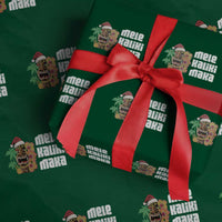 Christmas In Hawaii Wrapping Paper Roll Mele Kalikimaka Tiki Hibiscus Flower Santa Hat - Wonder Print Shop