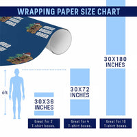Christmas In Hawaii Wrapping Paper Roll Mele Kalikimaka Tiki Hibiscus Flower Santa Hat - Wonder Print Shop