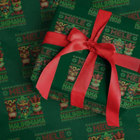 Christmas In Hawaii Wrapping Paper Roll Mele Kalikimaka Ugly Tikis Kakau Tattoo - Wonder Print Shop