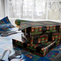 Christmas In Hawaii Wrapping Paper Roll Mele Kalikimaka Ugly Tikis Kakau Tattoo - Wonder Print Shop