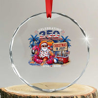 Christmas In July 250 Years 1776 2026 Patriotic Santa Flamingo Float Summer Xmas Crystal Glass Ornament