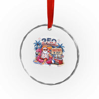 Christmas In July 250 Years 1776 2026 Patriotic Santa Flamingo Float Summer Xmas Crystal Glass Ornament