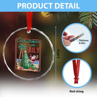 Christmas In July Crystal Glass Ornament Funny Santa Watermelon Xmas Tree