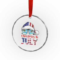 Christmas In July Crystal Glass Ornament Patriotic USA Sunglasses Graphic