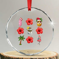 Christmas In July Crystal Glass Ornament Tropical Summer Beach Party Graphic