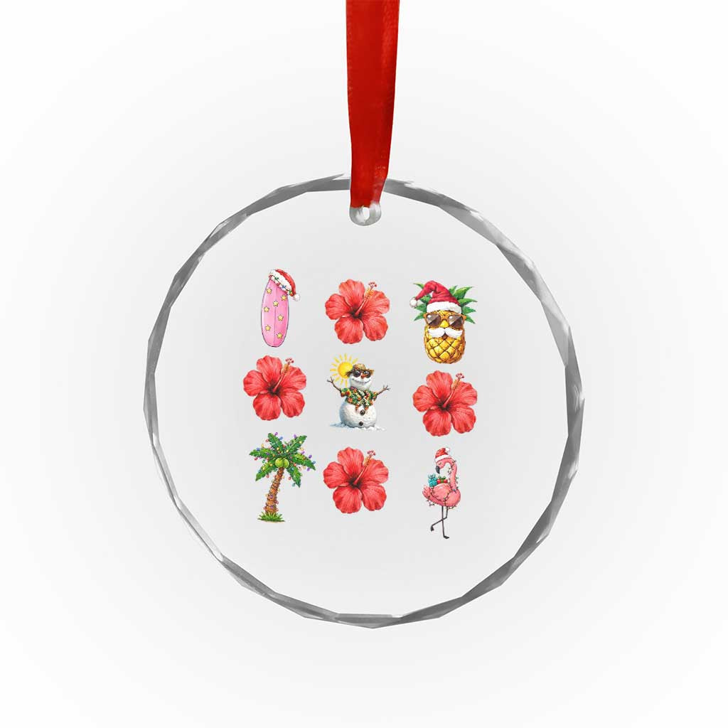 Christmas In July Crystal Glass Ornament Tropical Summer Beach Party Graphic