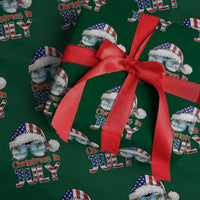 Christmas In July Wrapping Paper Roll Patriotic USA Sunglasses Graphic