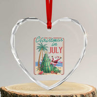 Christmas In July Heart Crystal Glass Ornament Funny Santa Watermelon Xmas Tree