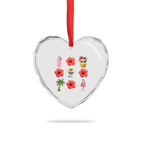 Christmas In July Heart Crystal Glass Ornament Tropical Summer Beach Party Graphic