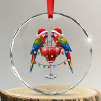 Christmas In July Parrots Crystal Glass Ornament Summer Beach Party Gift