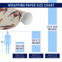 Christmas In July Parrots Wrapping Paper Roll Summer Beach Party Gift