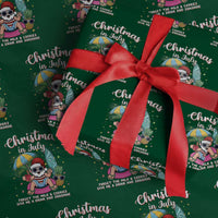 Christmas in July Santa Wrapping Paper Roll Palm Tree Beach Summer Hawaii