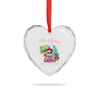 Christmas in July Santa Heart Crystal Glass Ornament Palm Tree Beach Summer Hawaii