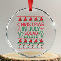 Christmas In July Squad Crystal Glass Ornament Tropical Beach Party Graphic