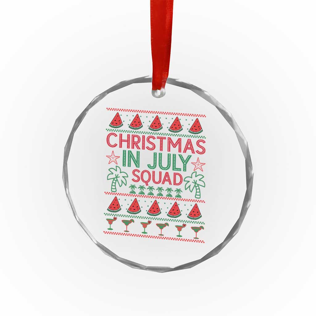 Christmas In July Squad Crystal Glass Ornament Tropical Beach Party Graphic