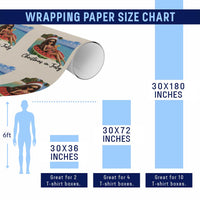 Christmas In July Tropical Doll Face Meme Wrapping Paper Roll Summer Vacation Graphic