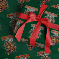 Christmas In July Tung Tung Tung TTT Sahur Cursed Meme Wrapping Paper Roll Funny Ironic Tropical Summer Hawaiian Holiday Surreal