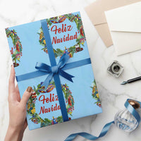 Christmas In Mexico Wrapping Paper Roll Feliz Navidad Xmas Wreath - Wonder Print Shop