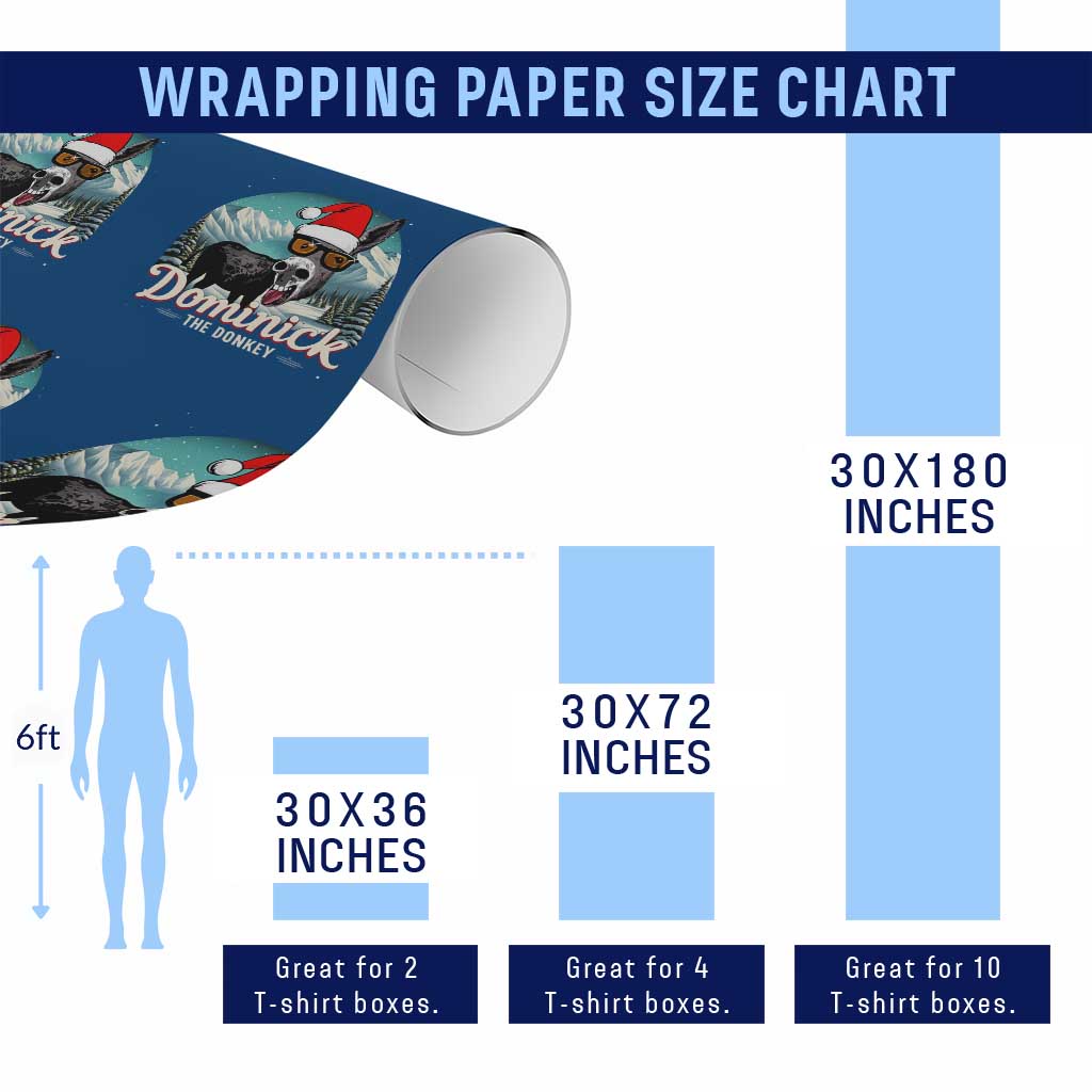 Christmas Italian Donkey Wrapping Paper Roll Funny Domick The Donkey Holiday Xmas - Wonder Print Shop