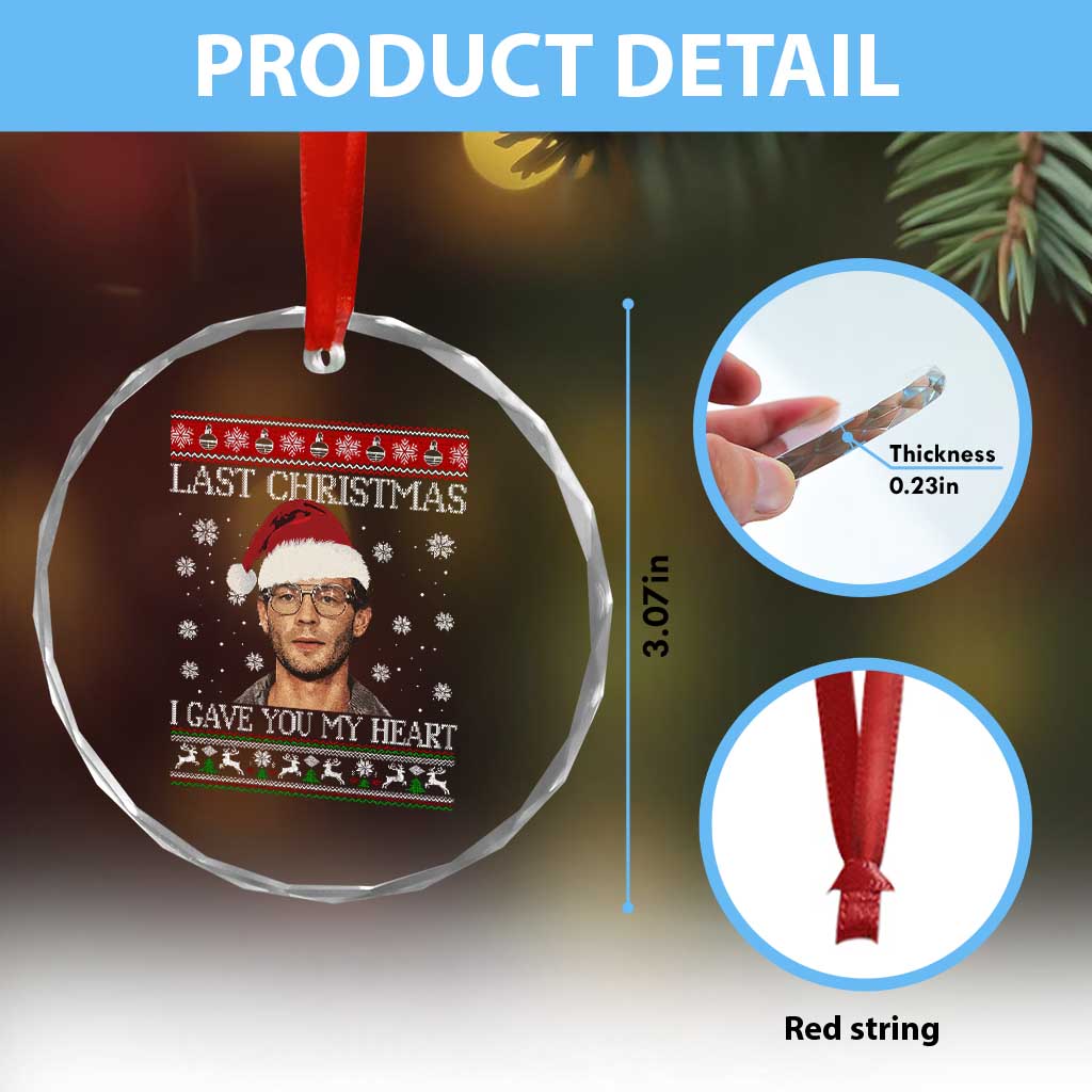 Christmas Jeffrey Dahmer Crystal Glass Ornament True Crime I Gave You My Heart Christmas - Wonder Print Shop