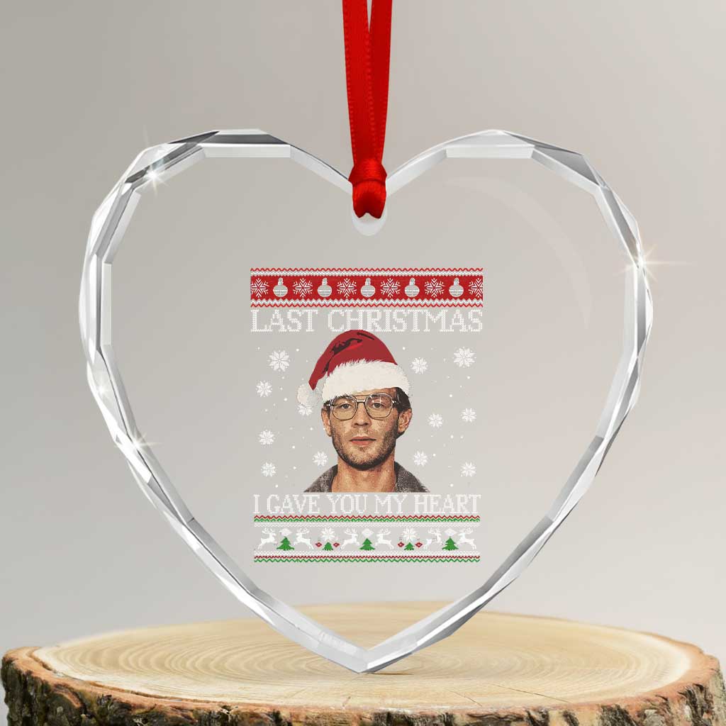 Christmas Jeffrey Dahmer Heart Crystal Glass Ornament True Crime I Gave You My Heart Christmas - Wonder Print Shop
