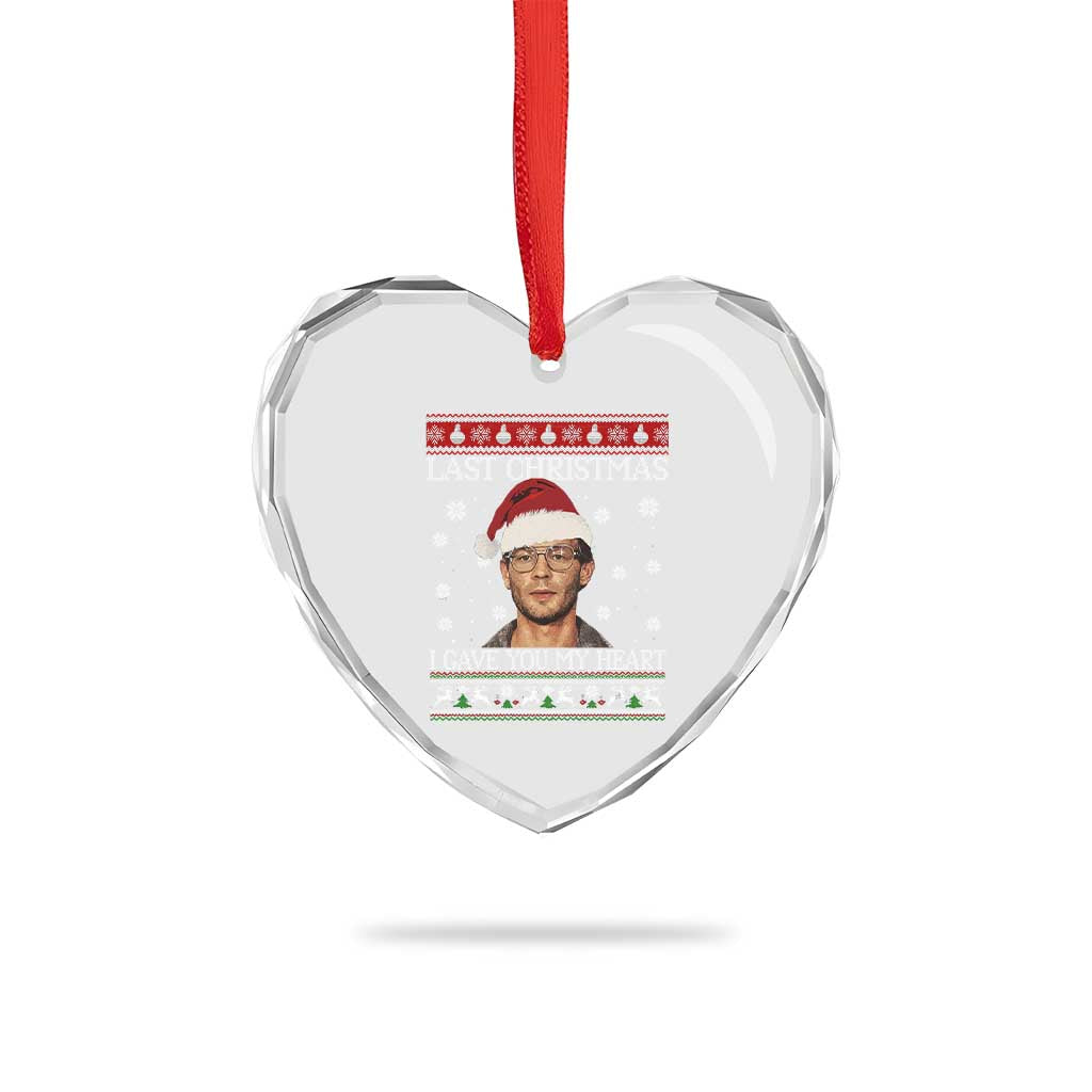 Christmas Jeffrey Dahmer Heart Crystal Glass Ornament True Crime I Gave You My Heart Christmas - Wonder Print Shop