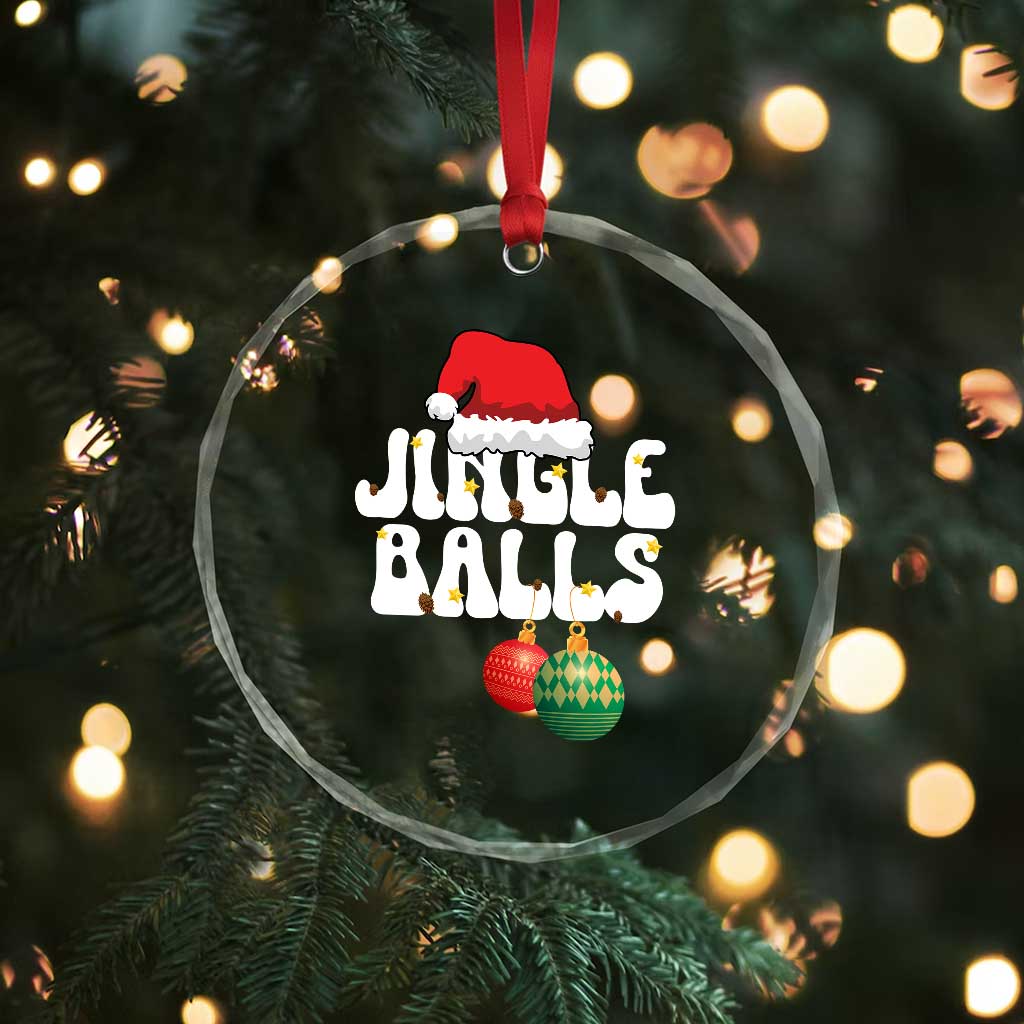 Christmas Jingle Balls Crystal Glass Ornament Funny Xmas Couple Matching - Wonder Print Shop
