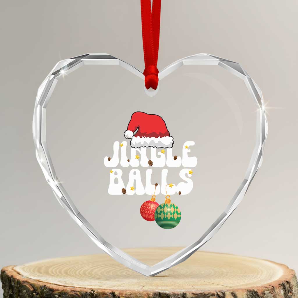 Christmas Jingle Balls Heart Crystal Glass Ornament Funny Xmas Couple Matching - Wonder Print Shop