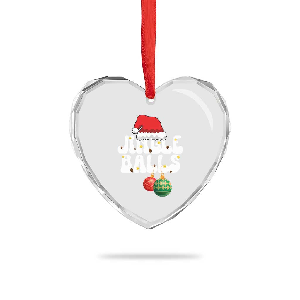 Christmas Jingle Balls Heart Crystal Glass Ornament Funny Xmas Couple Matching - Wonder Print Shop