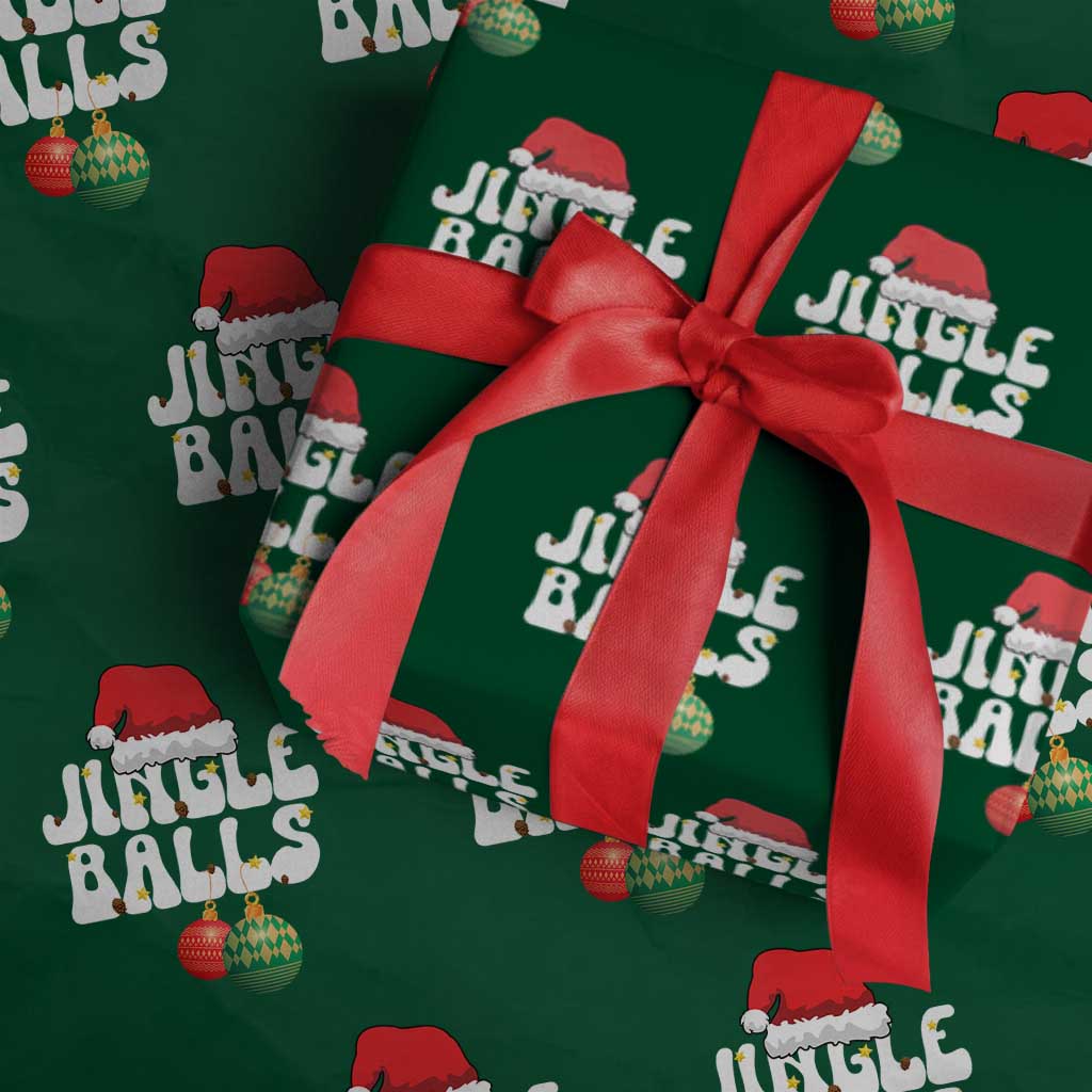 Christmas Jingle Balls Wrapping Paper Roll Funny Xmas Couple Matching - Wonder Print Shop